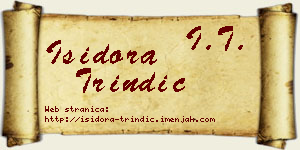 Isidora Trindić vizit kartica